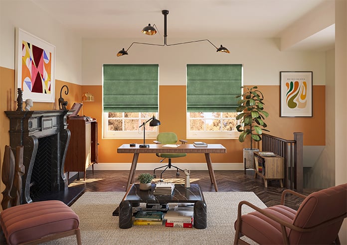 Florence Faux Suede, Hunter Green - Motorised Roman Blind - Image 8